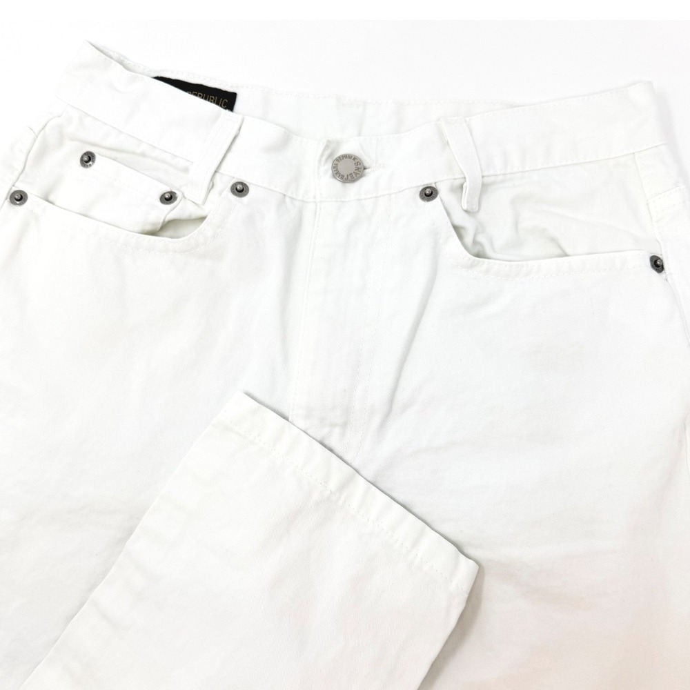 Banana Republic Jeans White High Rise Straight Leg 100% Cotton Size 2 Womens